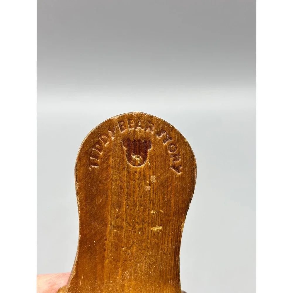 Vtg Teddy Bear Story‎ Miniature Wooden Chair Dollhouse Furniture Wood Decor 3.5